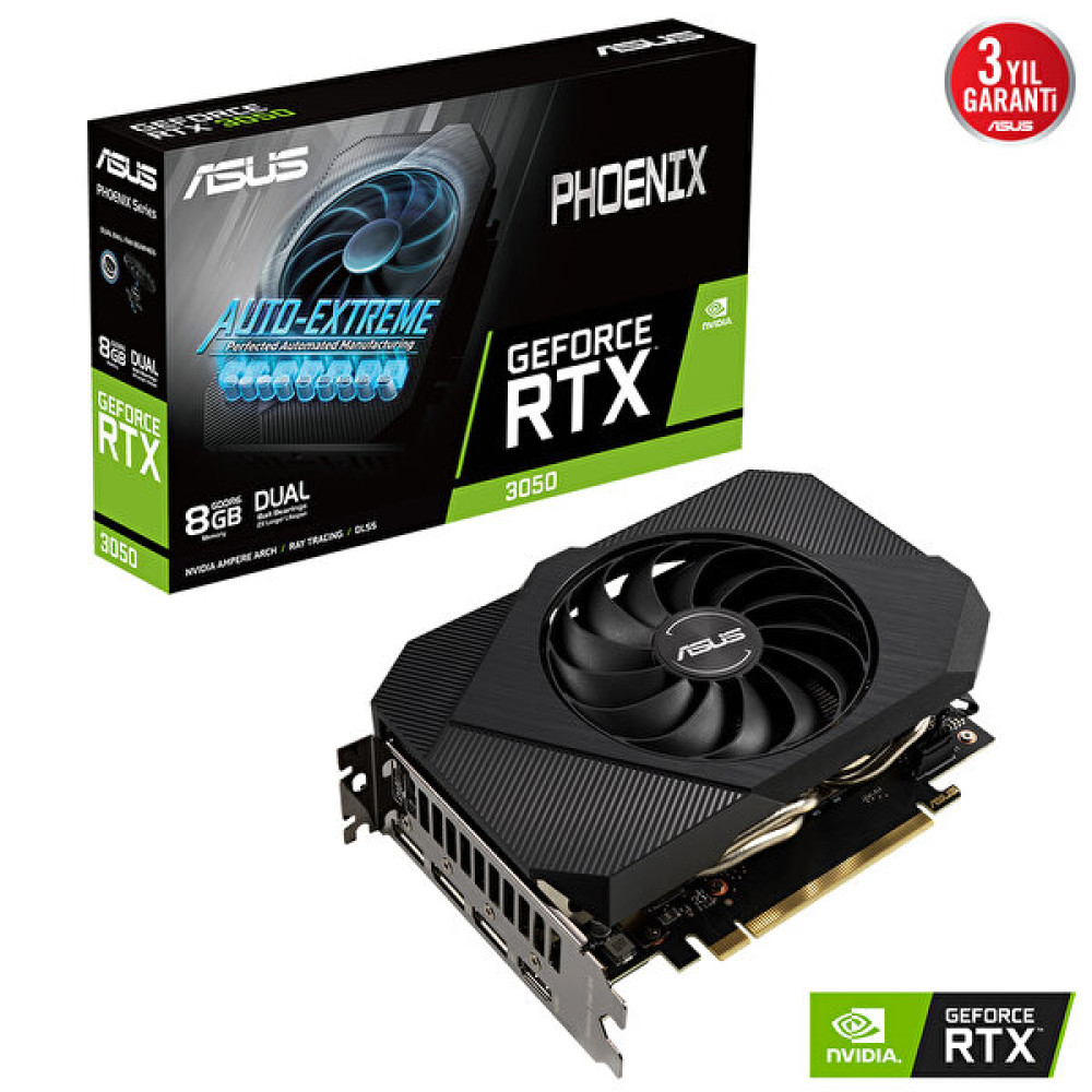 Asus Phoenix GeForce RTX 3050 8G Ph-Rtx3050-8G 8 GB 128 Bit Gddr6 Dx12 Gaming Ekran Kartı Ekran Kartları Fiyatı