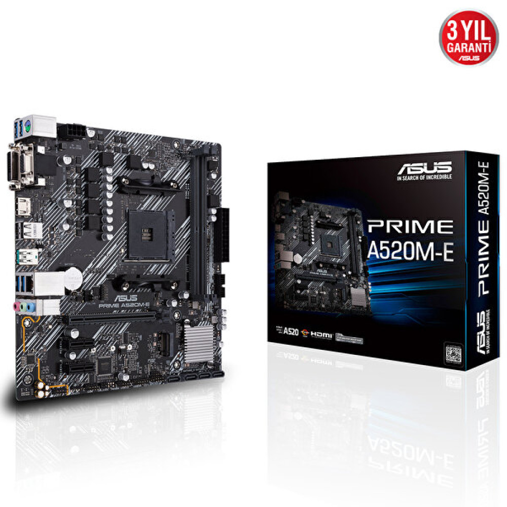 Asus Prime A520M-E AMD A520 Soket AM4 Ddr4 4600 MHz mATX Anakart Anakart Fiyatı