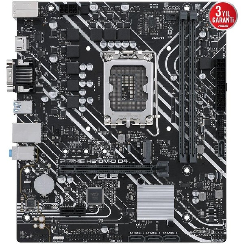 Asus Prıme H610M-D D4 3200(OC) VGA HDMI Dp M.2 Matx 1700P Anakart Fiyatı