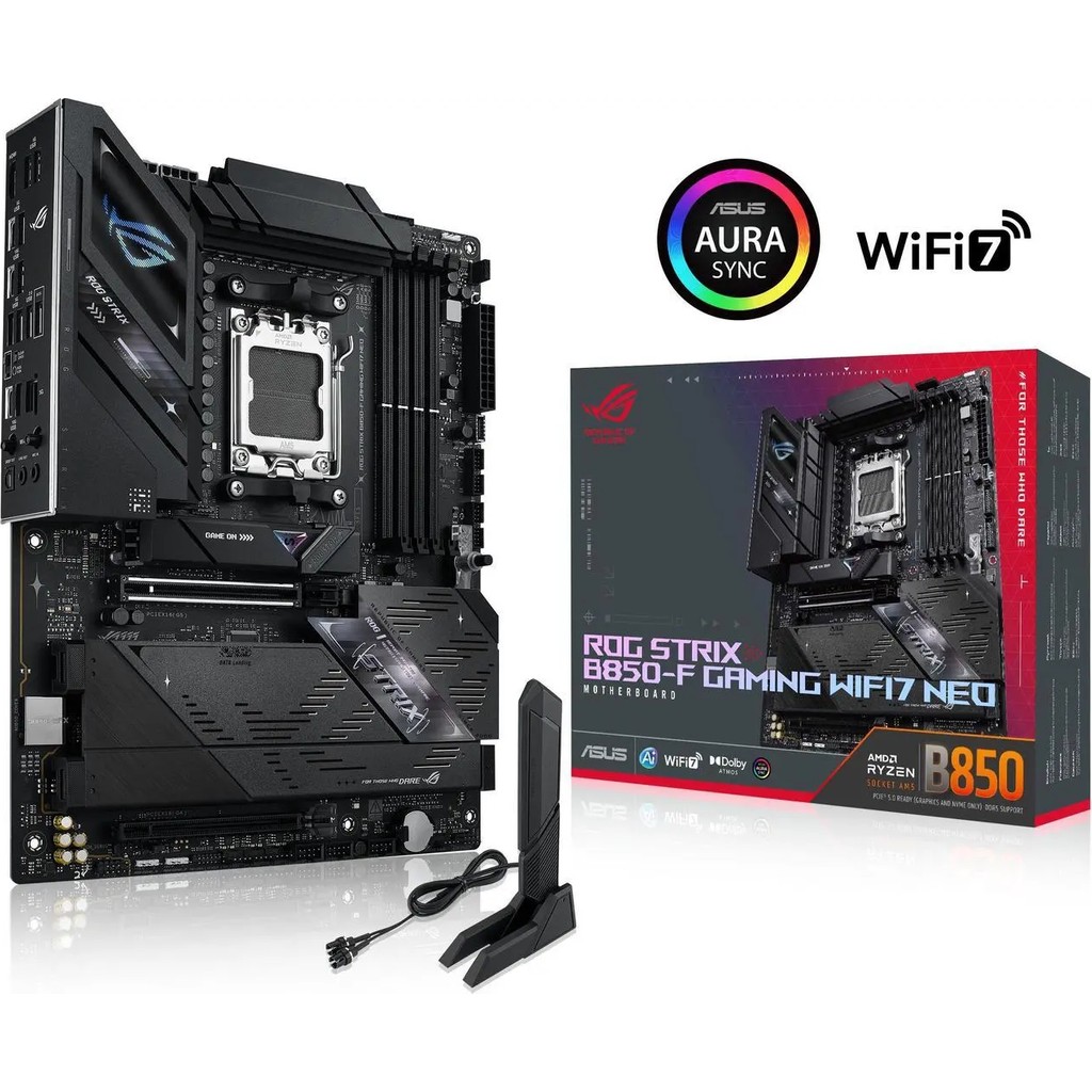 ASUS ROG STRIX B850-F GAMING WIFI7 NEO AMD B850 AM5 DDR5 9000 HDMI 4x M2 USB3.2 Gen 2x2 WiFi 7 + BT AURA RGB 2.5Gbit LAN ATX 16+2+2 Güç Aşamaları, ... Bilgisayar Çevirici ve Adaptörü Fiyatı