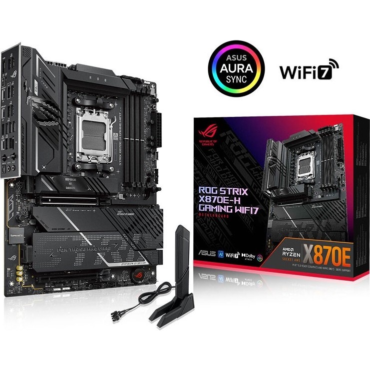Asus Rog Strıx X870E-H Gamıng Wıfı7 Soket Am5 Amd X870E Ddr5 8000+MT/S(OC) Wi-Fi 7 Atx Anakart Anakart Fiyatı