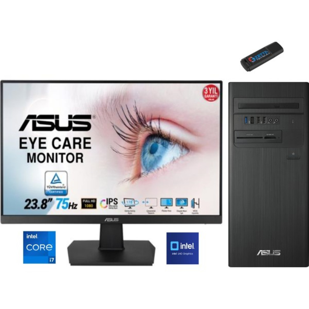 Asus S500TE-I7161TBB0D Intel I7-13700 32GB 256GB SSD WINDOWS11HOME 23.8 Monitör Masaüstü Blgisayar D1S500TE-I7161TBB0D31+ZETTAUSBBELLEK Oto Boyaları Fiyatı