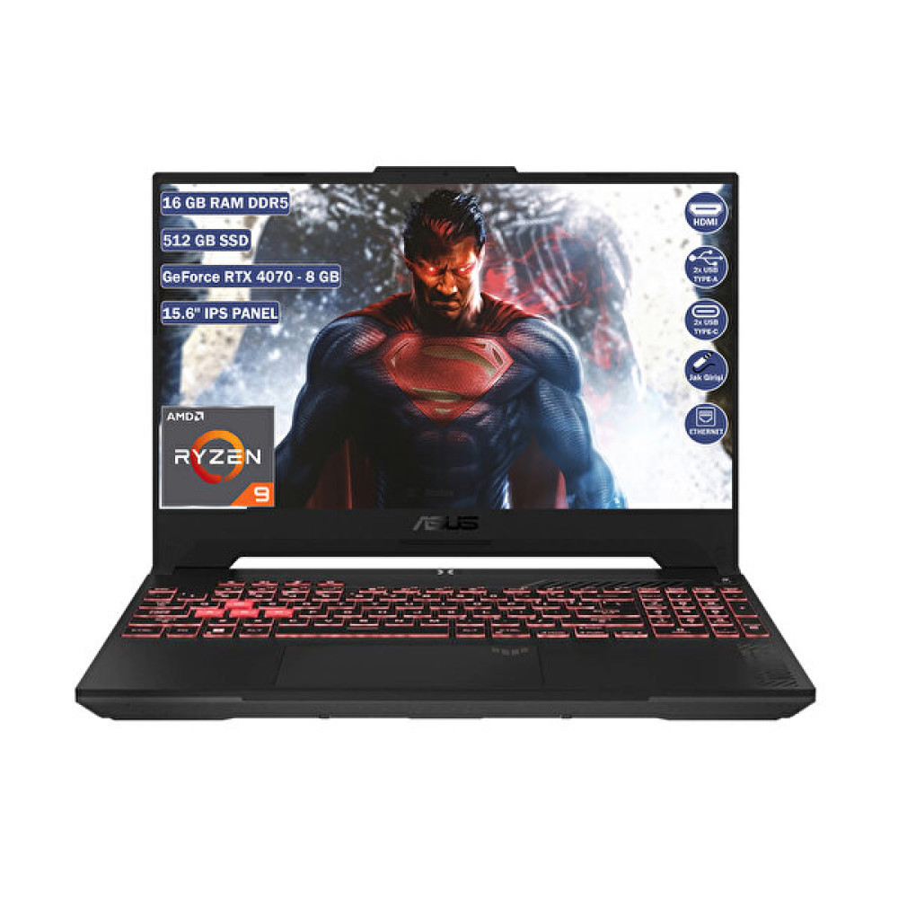 Asus TUF Gaming A15 Fa507Xi-Lp013W AMD Ryzen 9 7940Hs 15.6" 16 GB RAM 512 GB SSD Rtx4070 FHD W11Home Gaming Laptop Dizüstü Bilgisayar Fiyatı