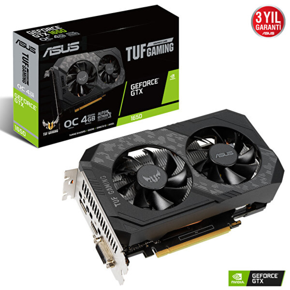 Asus TUF Gaming GeForce GTX 1650 OC Tuf-Gtx1650-O4Gd6-Gaming 4 GB 128 Bit Gddr6 Dx12 Gaming Ekran Kartı Ekran Kartları Fiyatı