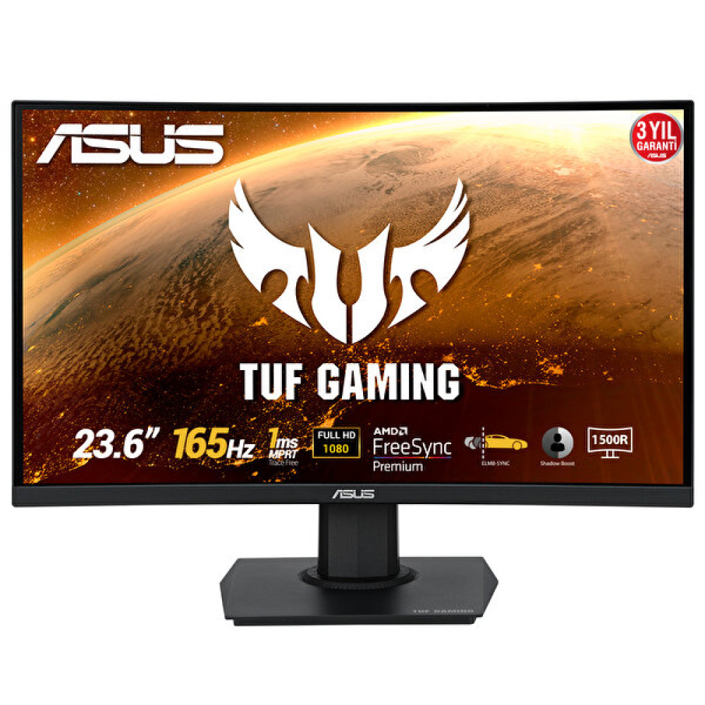 Asus TUF Vg24Vqe 23.6" 1 MS 165 Hz FHD FreeSync Kavisli Oyuncu Monitörü Monitör Fiyatı