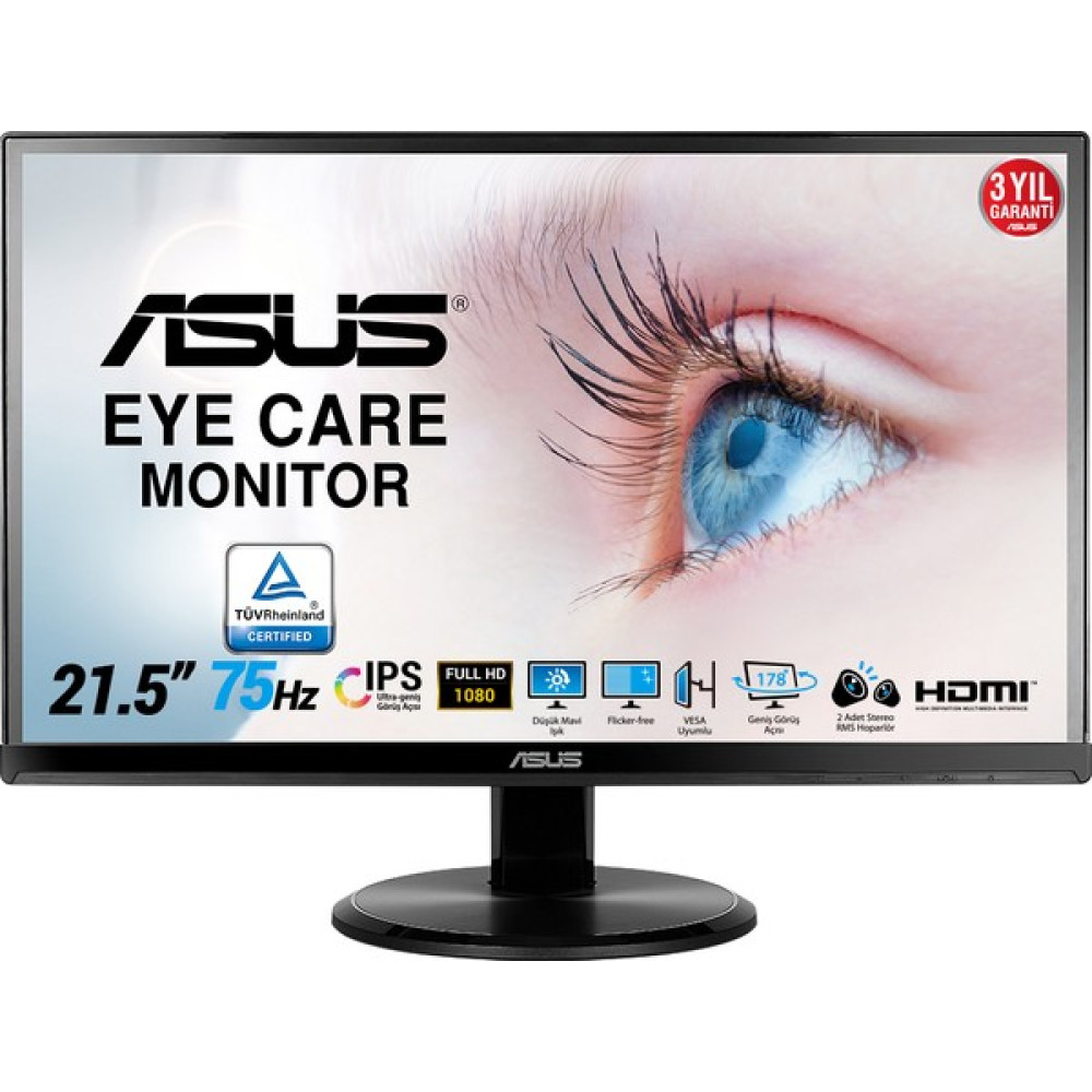 Asus VA229HR 21.5" 75Hz 5ms (HDMI+Analog) Full HD IPS Monitör Monitör Fiyatı