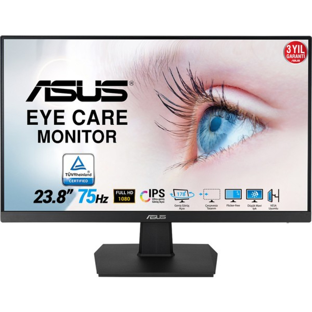 Asus VA24EHE 23.8" 5ms 75Hz 1920X1080 Vga/dvı/hdmı Vesa IPS LED Monıtor Monitör Fiyatı