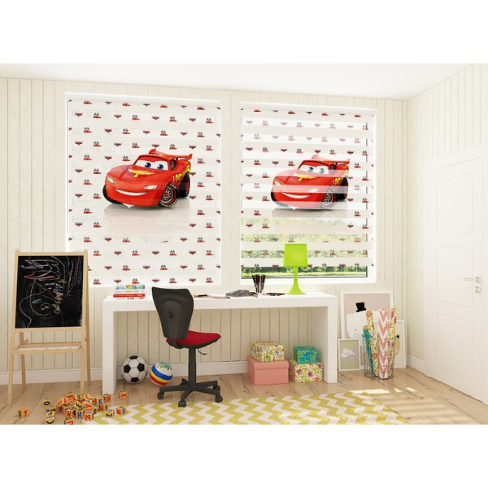 Asy Home Şimşek Mcqueen Dijital Baskılı Piliseli Zebra Perde - 70 x 200 cm Perde Fiyatı