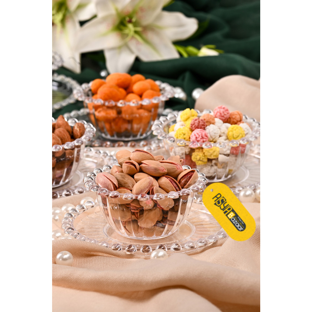 ASYA BAZAAR 12 Parça Akrilik Şeffaf Boncuklu Çerezlik Seti Kase Fiyatı
