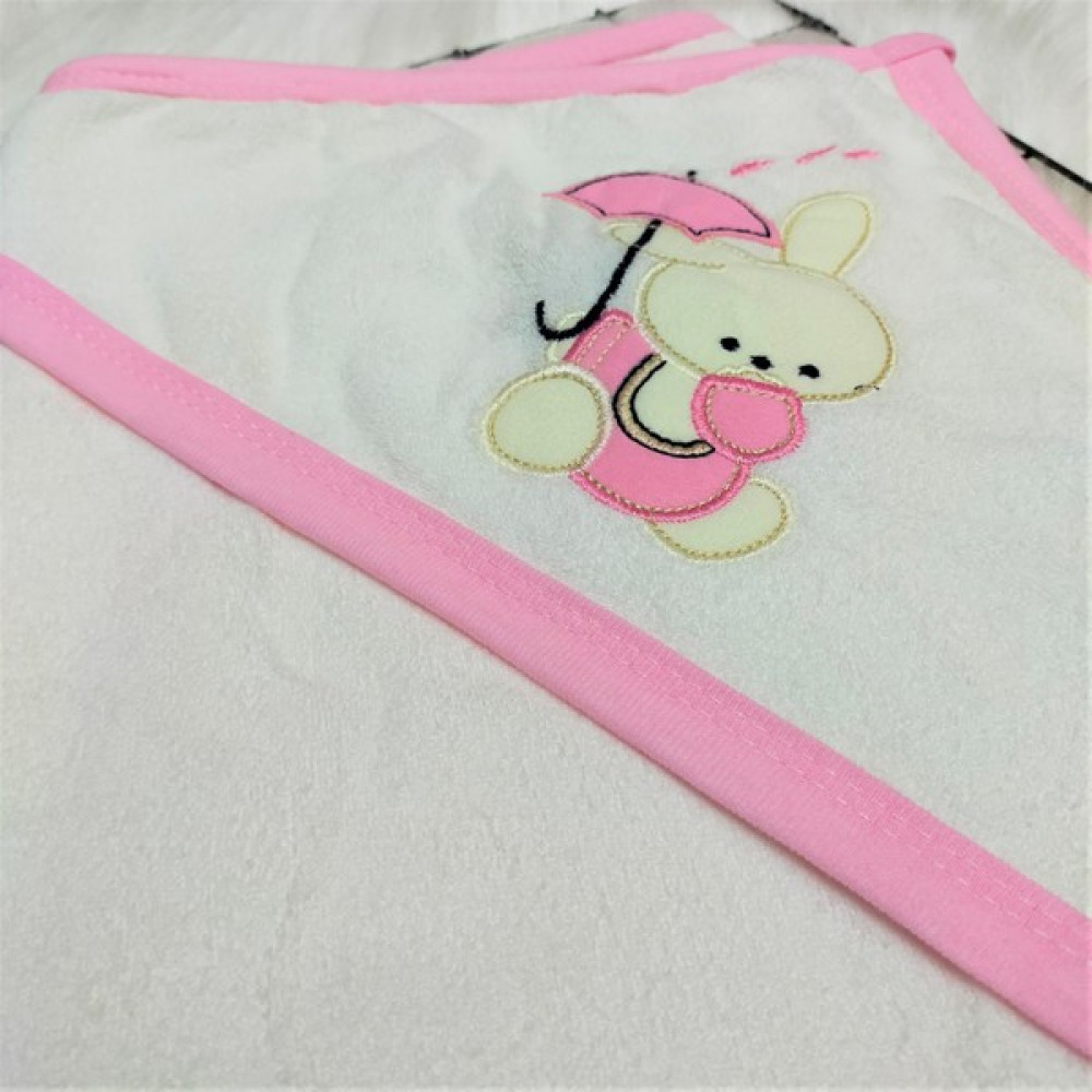Asya Bebek Yenidoğan Havlu ve Kese Seti Şemsiyeli Tavşan Desenli 90*75 Ölçü - Pembe - 0 - 1 Yaş Bebek Banyo-Tuvalet Fiyatı