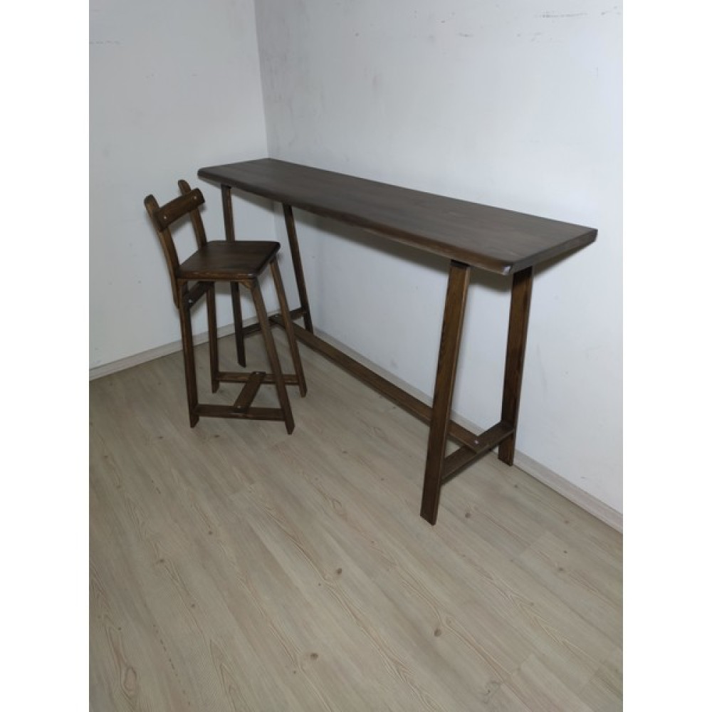 Asya Craft Ahşap Bar Masası, Ahşap Ayaklı 200 x 40 x 100 cm - Ceviz Yemek & Mutfak Masası Fiyatı