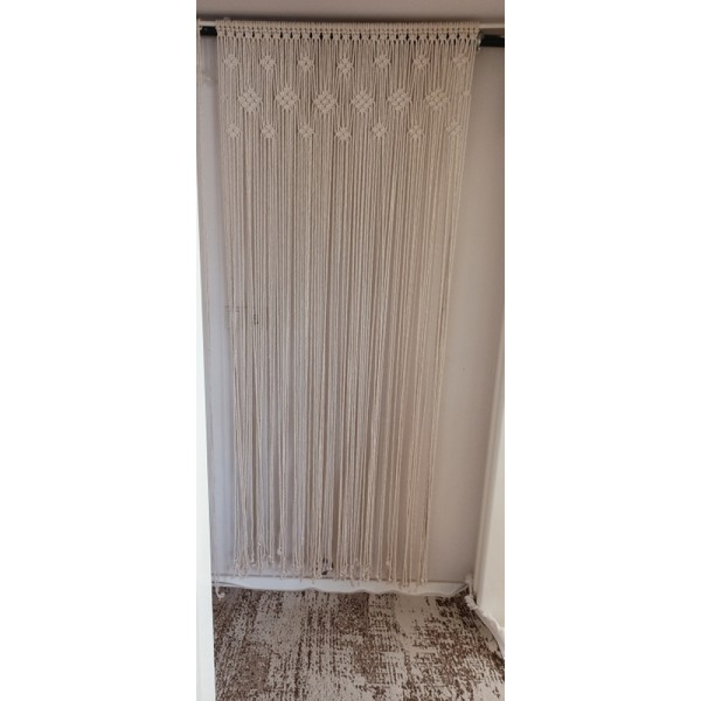 Asya Teks Makrome Kapı Perde - Ekru - 80 x 190 cm İp Perde Fiyatı