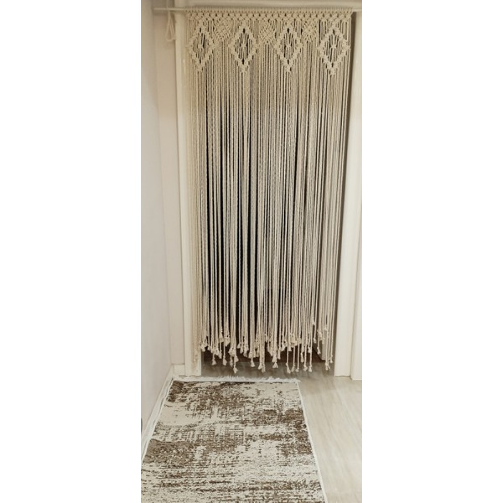 Asya Teks Makrome Kapı Perdesi - Ekru - 80 x 190 cm İp Perde Fiyatı
