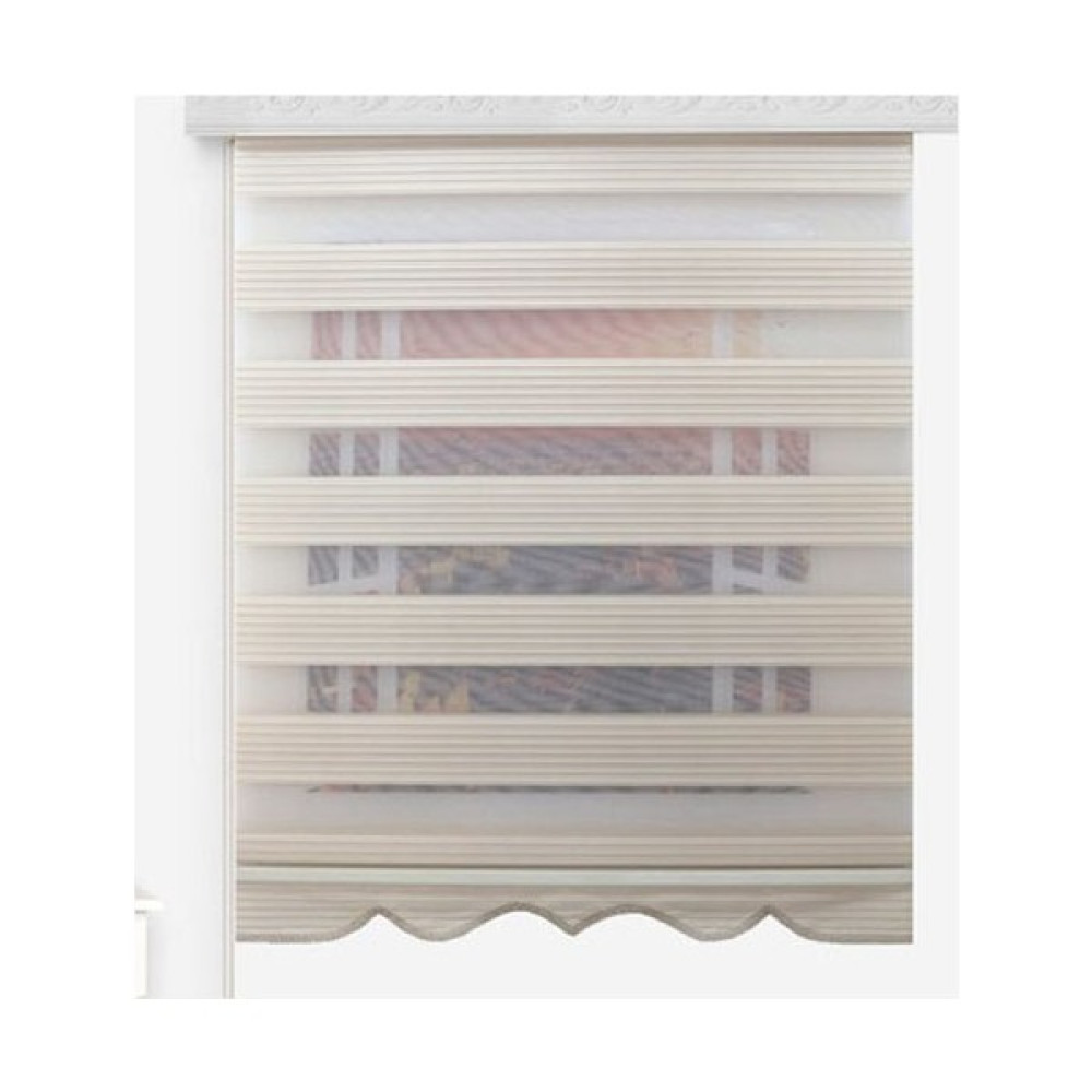 Asyhome Krem Piliseli Zebra Perde Etek Dilimli - 100 x 200 cm Perde Fiyatı