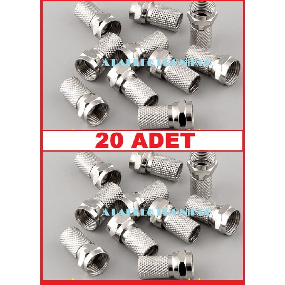 Ata Elektronik 20 Adet - F Fe Ef Konnektör RG6U6 Rgu4 Uyumlu Anten Kablo Ucu Uç Soket Rg6 U6 F Konnektör Pro Seri 20 Adet Uydu Alıcısı Aksesuarları Fiyatı