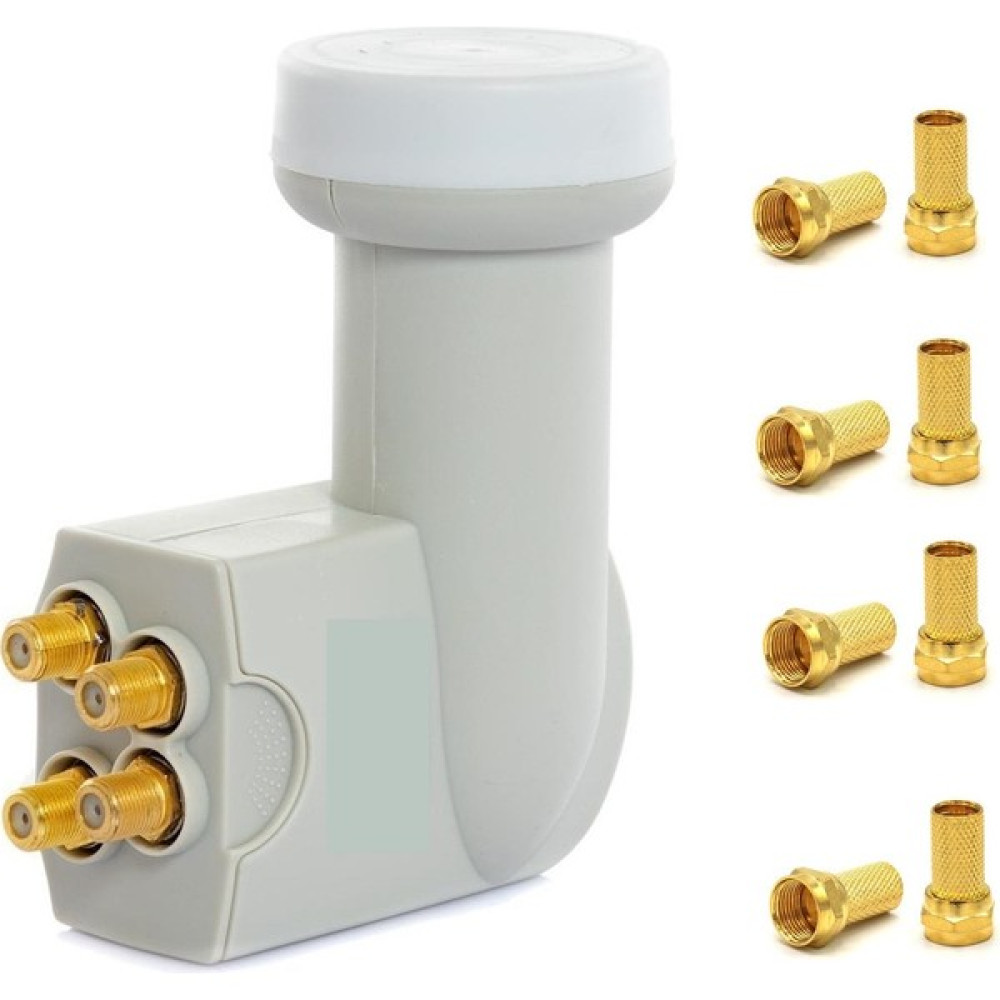 Ata Elektronik 4lü Dörtlü Universal 4 Çıkış Hd 3D 4K Lnb Elenbi Lenebe Gold Sarı Uç Konnektörlü Seri + 8 Adet Gold F Hediyeli LNB ler Fiyatı