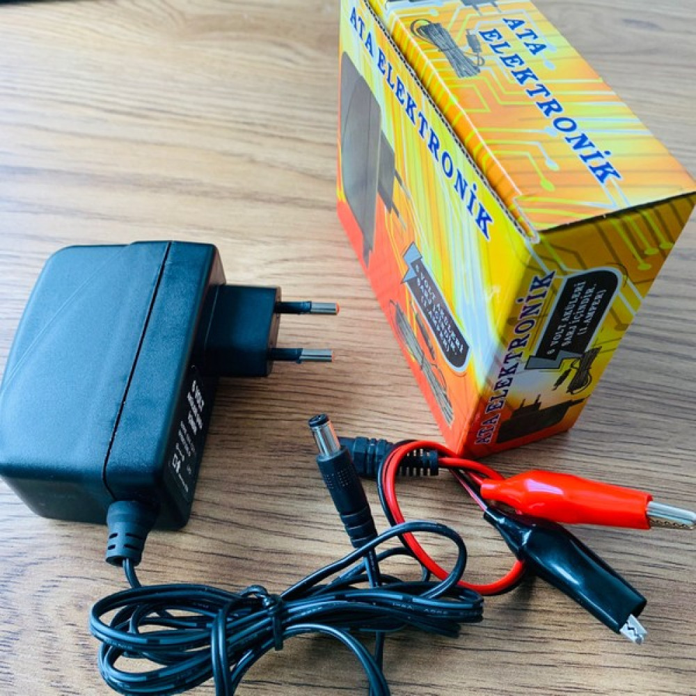 Ata Elektronik 6 VOLT Aküler İÇİN şarj cihazı ADAPTÖR 6V Akü Şarz Aleti Adaptörü + Extra Maşalı Kablo + YERLİ + VOLTAJ KESİCİLİ + 1 AMPER Akü Şarj Edici Fiyatı