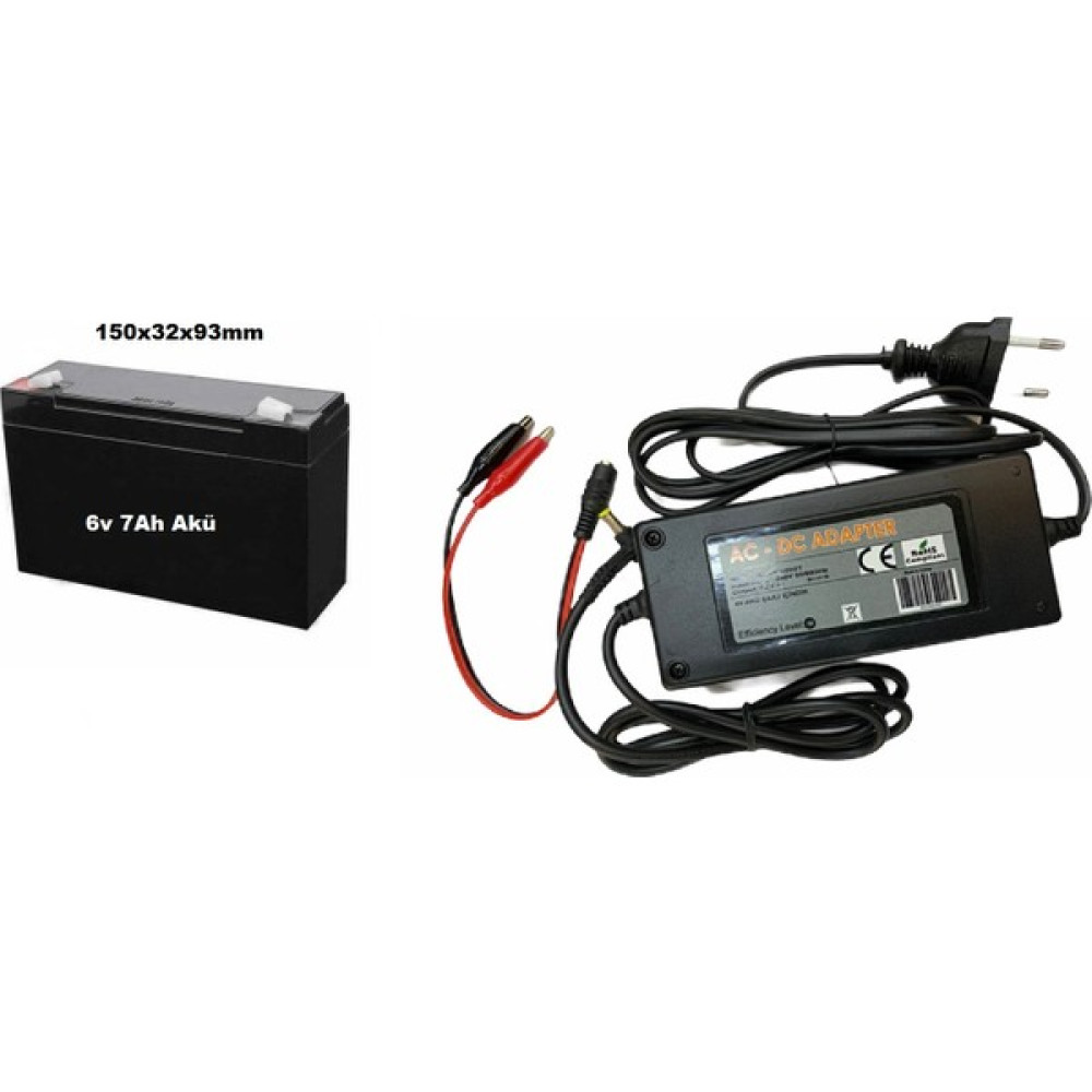 Ata Elektronik 6V 7AH 20HR 6 Volt 7 Amper Akü + 6 Volt Şarj Cihazı Şarz Adaptör 3.5 Amper Pilsan Uyumlu Kesintisiz Güç Kaynakları (UPS) Fiyatı