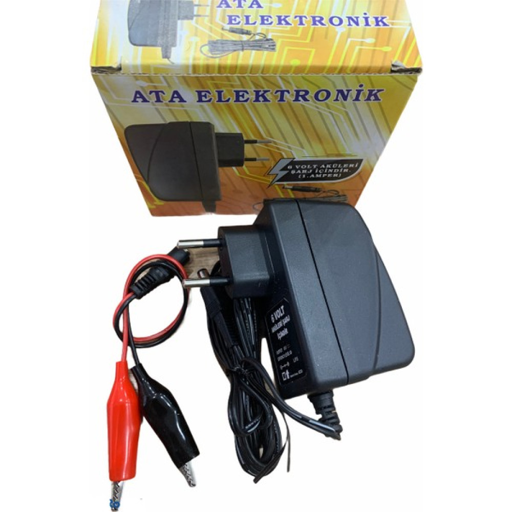 Ata Elektronik Aliş Akülü Araba Uyumlu - 6 Volt Aküler Için Şarj Cihazı Adaptör + Voltaj Kesicili + Maşalı Kablolu + 1 Amper - Siyah Akülü Araba Fiyatı