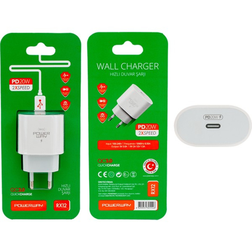 Ata Elektronik Apple iPhone 11 12 13 Pro Max Uyumlu Type-C Girişli 20W Hızlı Adaptör Başlık Şarj 3000MAH 9V 2A 12V 1.5A Type-Cquick - Beyaz Cep Telefonu Şarj Cihazı Fiyatı