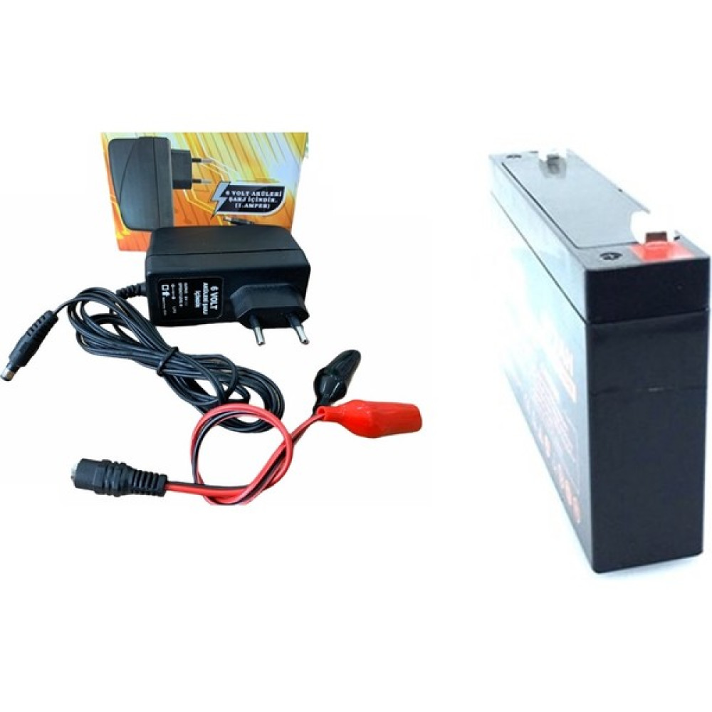 Ata Elektronik Pilsan Uyumlu 6V 7AH 6 V 7 A Araba Aküsü + 6 V Şarj Cihazı Şarz Adaptör + Maşalı Set 1 A Akü Şarj Edici Fiyatı