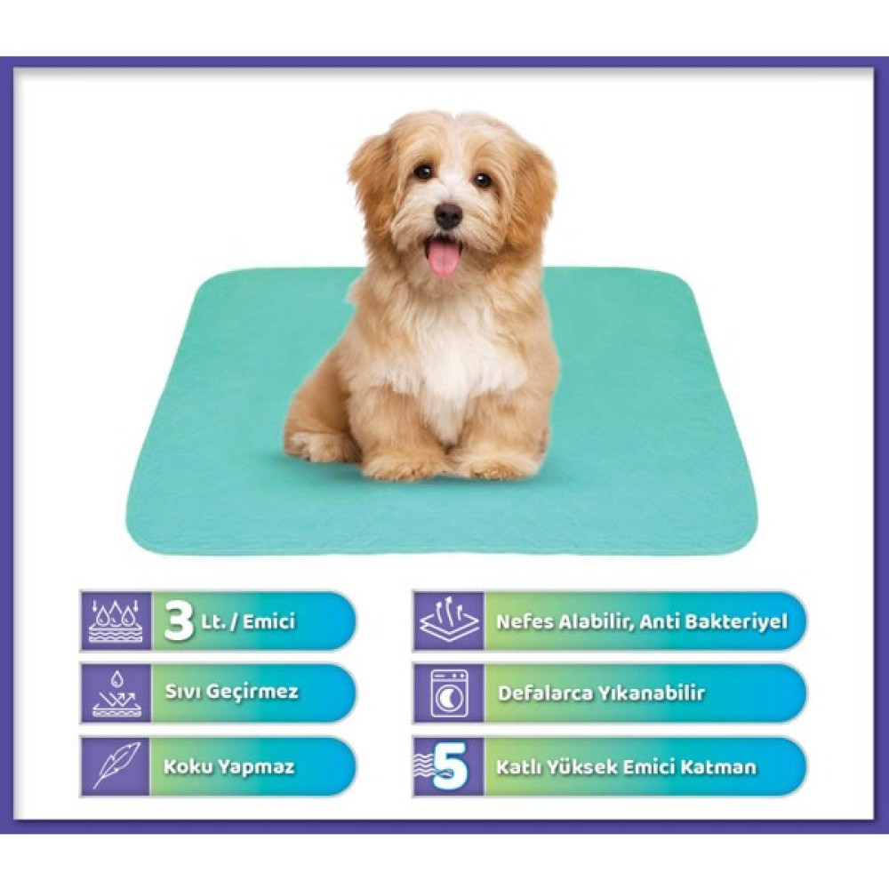 Ata Exclusive Fabrics Üçlü (3 Adet) 5 Katlı Yıkanabilir, Emici ve Sıvı Geçirmez Köpek Çiş Pedi (85X90 Cm)   Polyester Evcil Hayvan Ürünleri Fiyatı