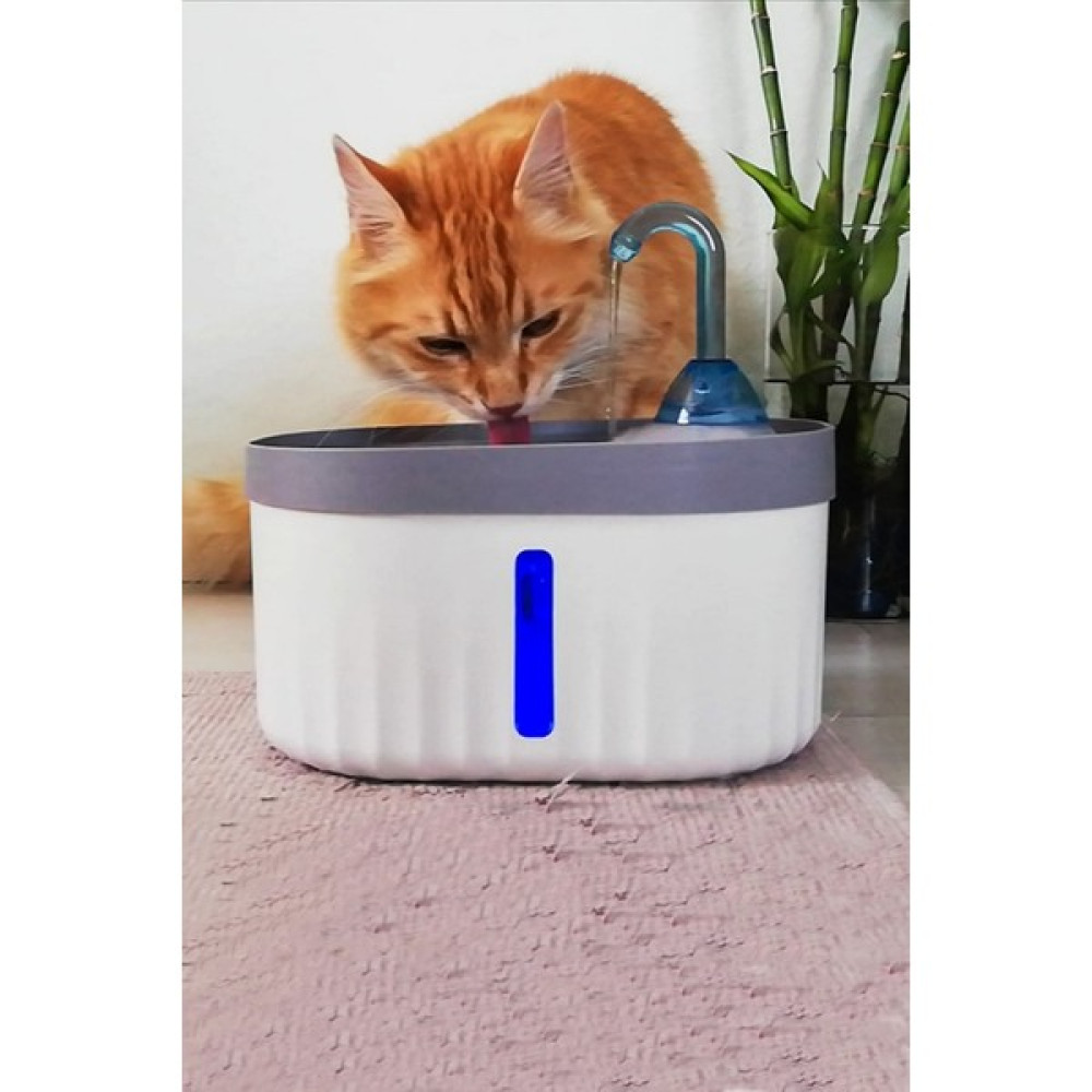 Ata Home Aquata Otomatik Kedi Köpek Su Pınarı LED Işıklı Su Çeşmesi Sessiz Su Şelalesi USB Bağlantılı 2,3 Lt - Mavi - Beyaz Evcil Hayvan Ürünleri Fiyatı