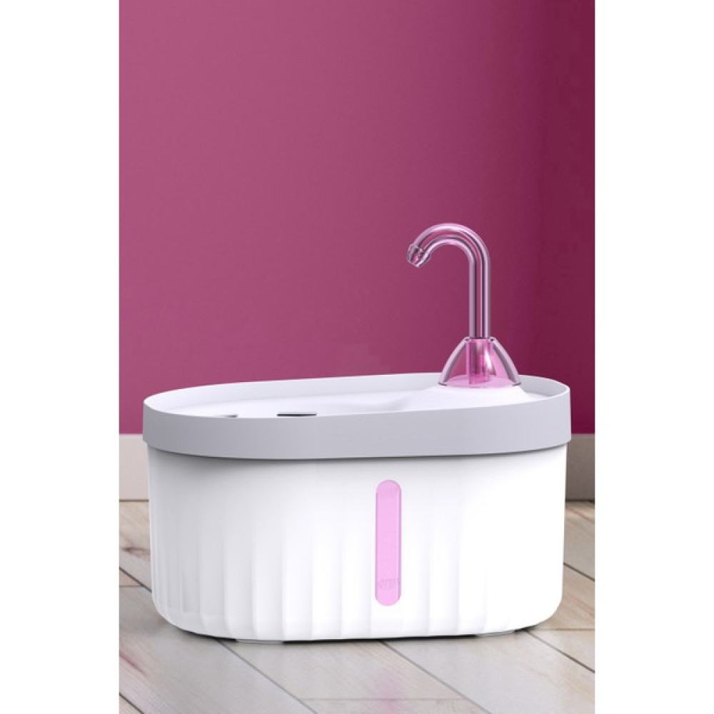 Ata Home Aquata Otomatik Kedi Köpek Su Pınarı LED Işıklı Su Çeşmesi Sessiz Su Şelalesi USB Bağlantılı 2,3 Lt - Pembe - Beyaz Evcil Hayvan Ürünleri Fiyatı