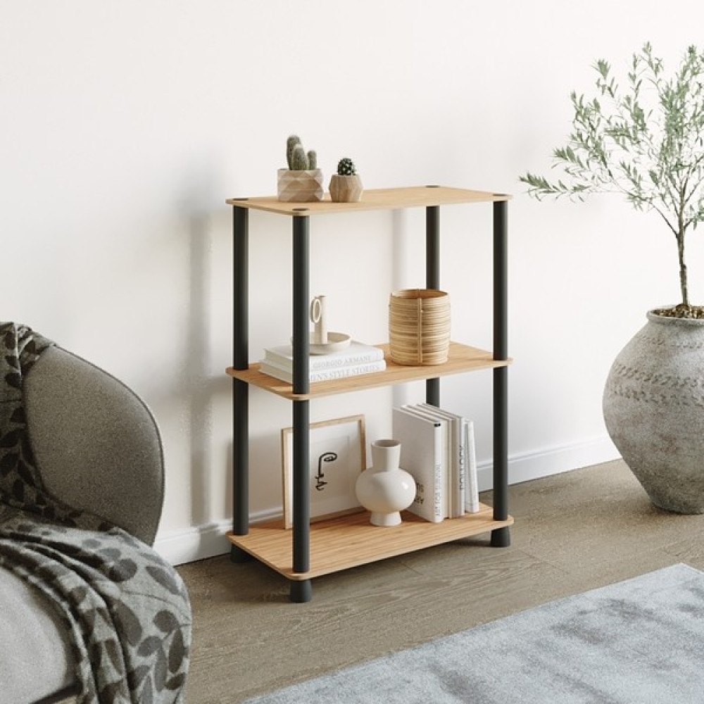 Ata Home Çok Amaçlı 2 Raflı Ahşap Modern Dekoratif Kitap Dosya Ev Ofis Rafı - Bambu Kitaplık Fiyatı
