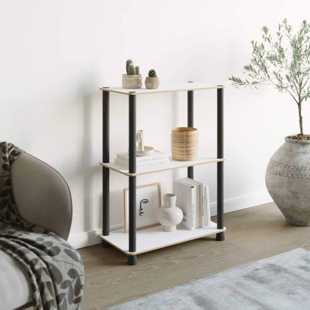 Ata Home Çok Amaçlı 2 Raflı Ahşap Modern Dekoratif Kitap Dosya Ev Ofis Rafı - Beyaz Kitaplık Fiyatı