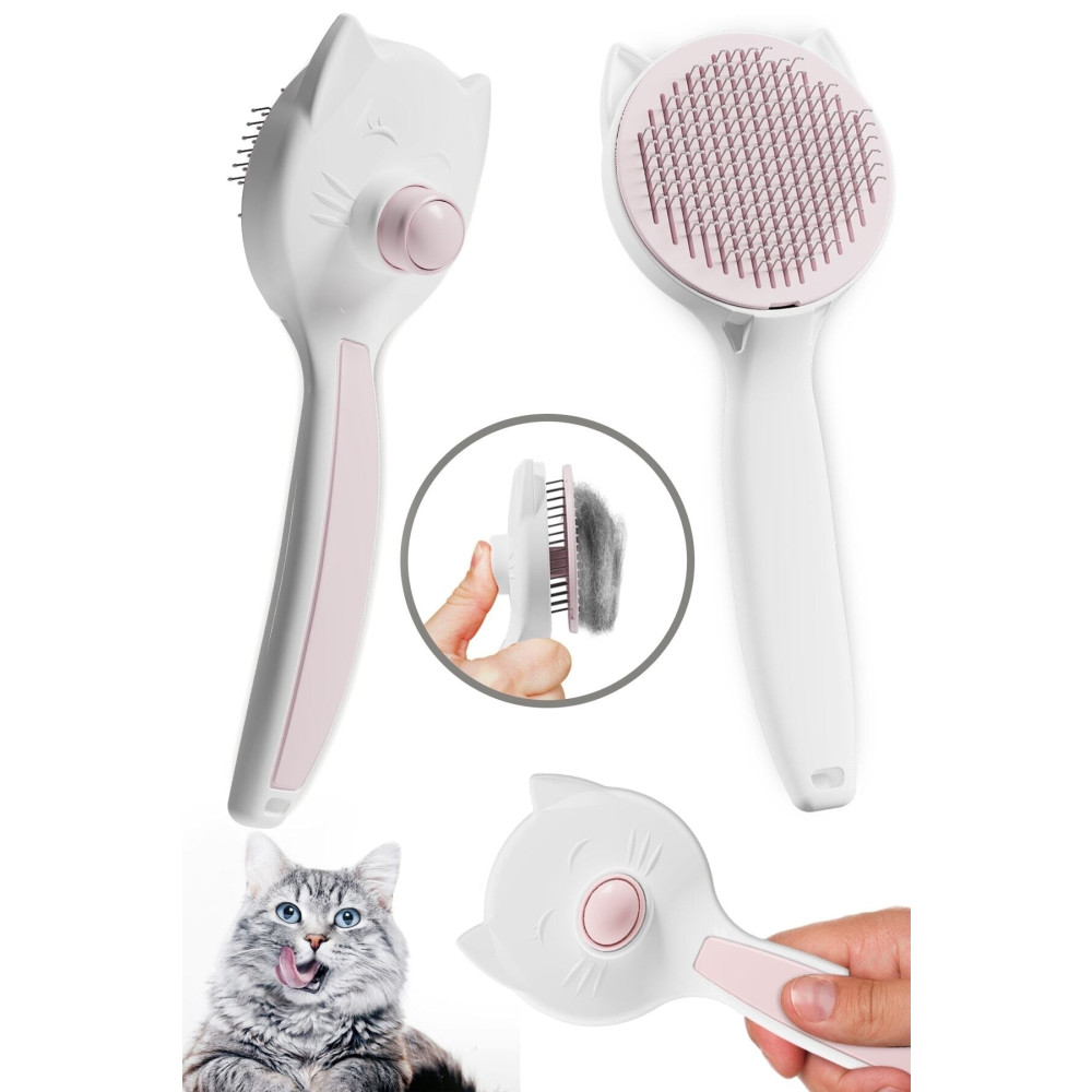 ATA HOME Kedi Köpek Otomatik Temizlenen Tuşlu Tüy Toplayıcı Tarak Evcil Pet Hayvan Tüy Kıl Toplama Fırçası Evcil Hayvan Ürünleri Fiyatı