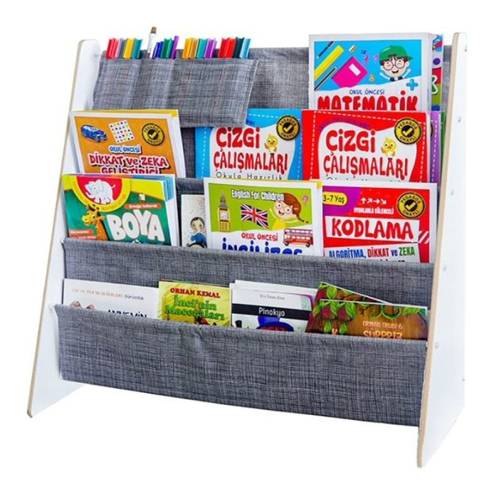 Ata Home Montessori Çocuk Odası Ahşap Kitaplık Kitaplık Fiyatı