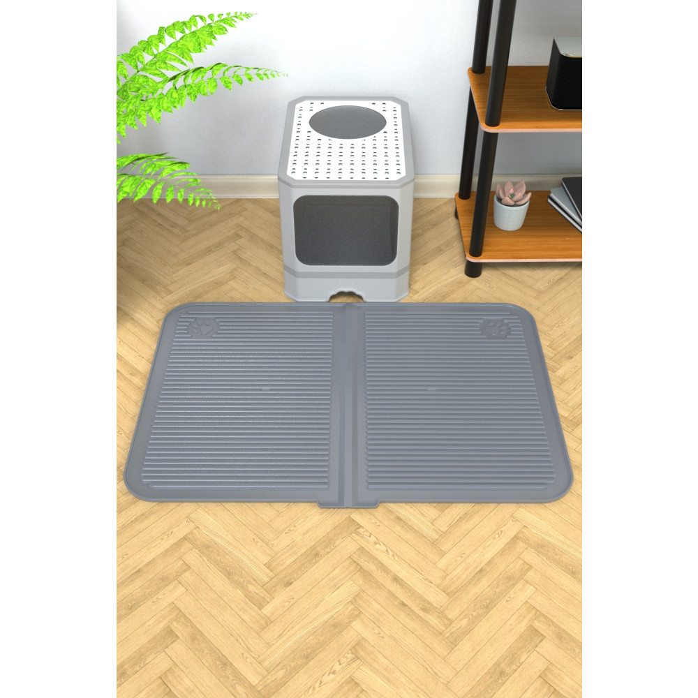 ATA HOME Silikon Kum Ve Mama Matı Havuzlu Yıkanabilir Kedi Tuvaleti Önü Kedi Kumu Paspası Büyük Boy 40x60 Evcil Hayvan Ürünleri Fiyatı