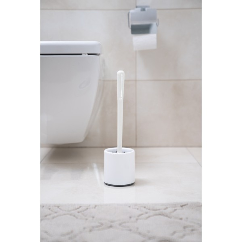 Ata Home Silikon Wc Tuvalet Banyo Fırçası Klozet Fırçası Beyaz-Gri Oval - Beyaz Klozet Fırçası Fiyatı