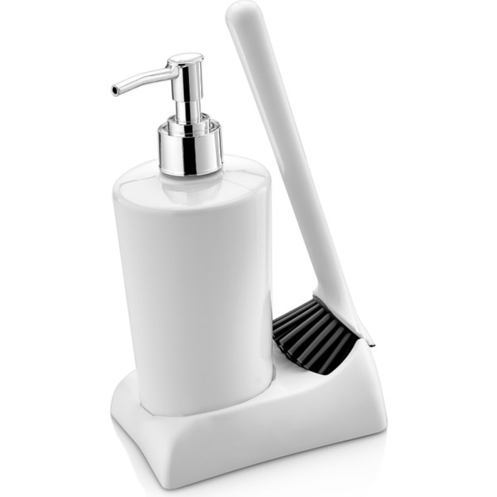 Ata Home Sıvı Sabunluk Standı Tezgah Lavabo Banyo Mutfak Sabunluk Takımı Seti - Beyaz - Gümüş - 14x8x20 Sabunluk Fiyatı