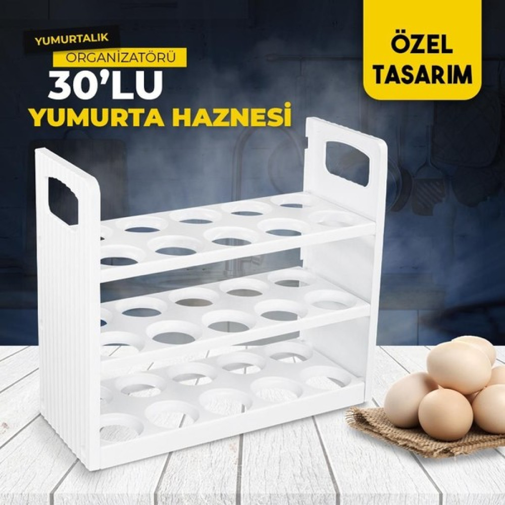 Ata Home Yumurta Organizeri Buzdolabı Yumurtalık Düzenleyici 30'lu 3 Katlı Raf Yumurtalık Kutusu 10X22 cm Saklama Kapları Fiyatı