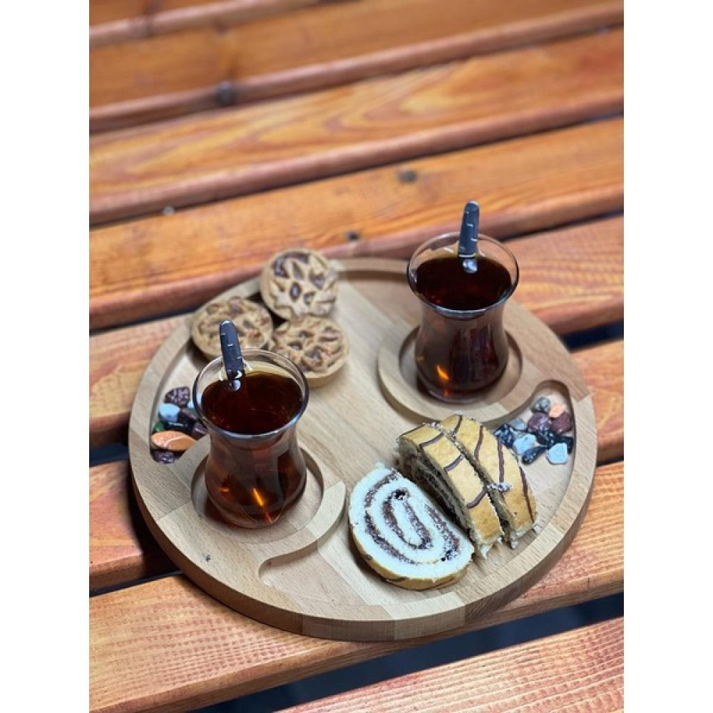 Ata Wood Ahşap Sunumluk, Çay Servisi, Atıştırmalık Tabağı, Kayın Ağacı, Doğal Ahşap, Sunum Tabağı - 1 Adet Mutfak Gereçleri Fiyatı