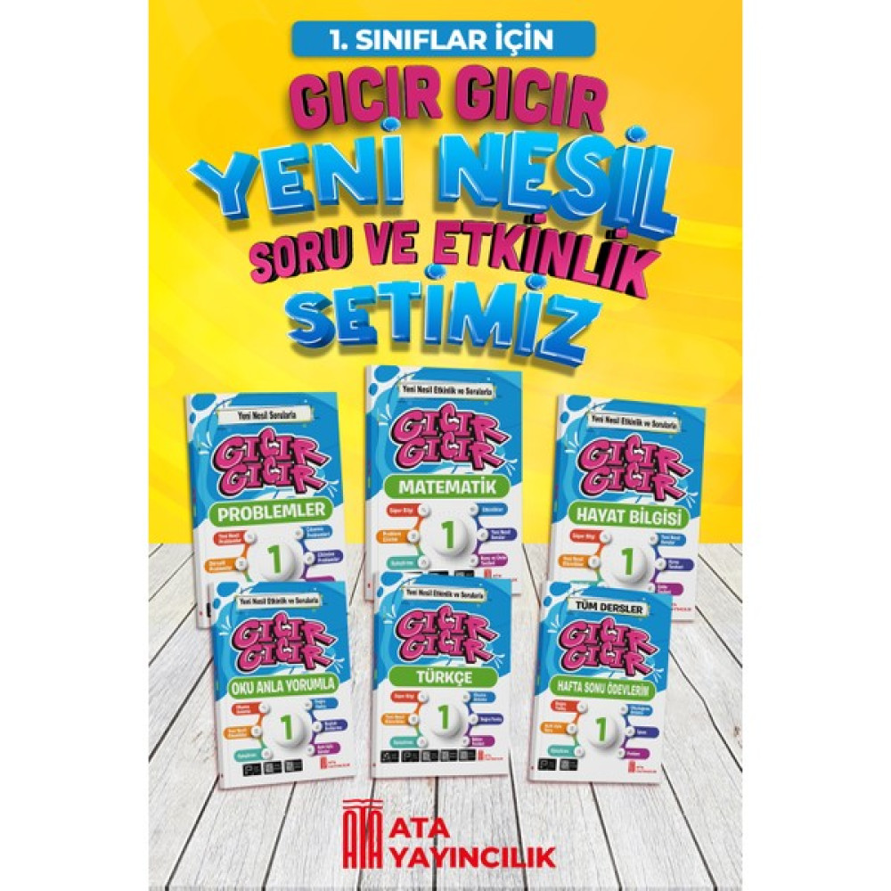Ata Yayıncılık 1. Sınıf Gıcır Gıcır 6'lı Set (Türkçe-Matematik-Haya Bilgisi-Problemler-Oku Anla Yorumla-Hafta Sonu Ödevlerim) Kaynak Kitapları Fiyatı