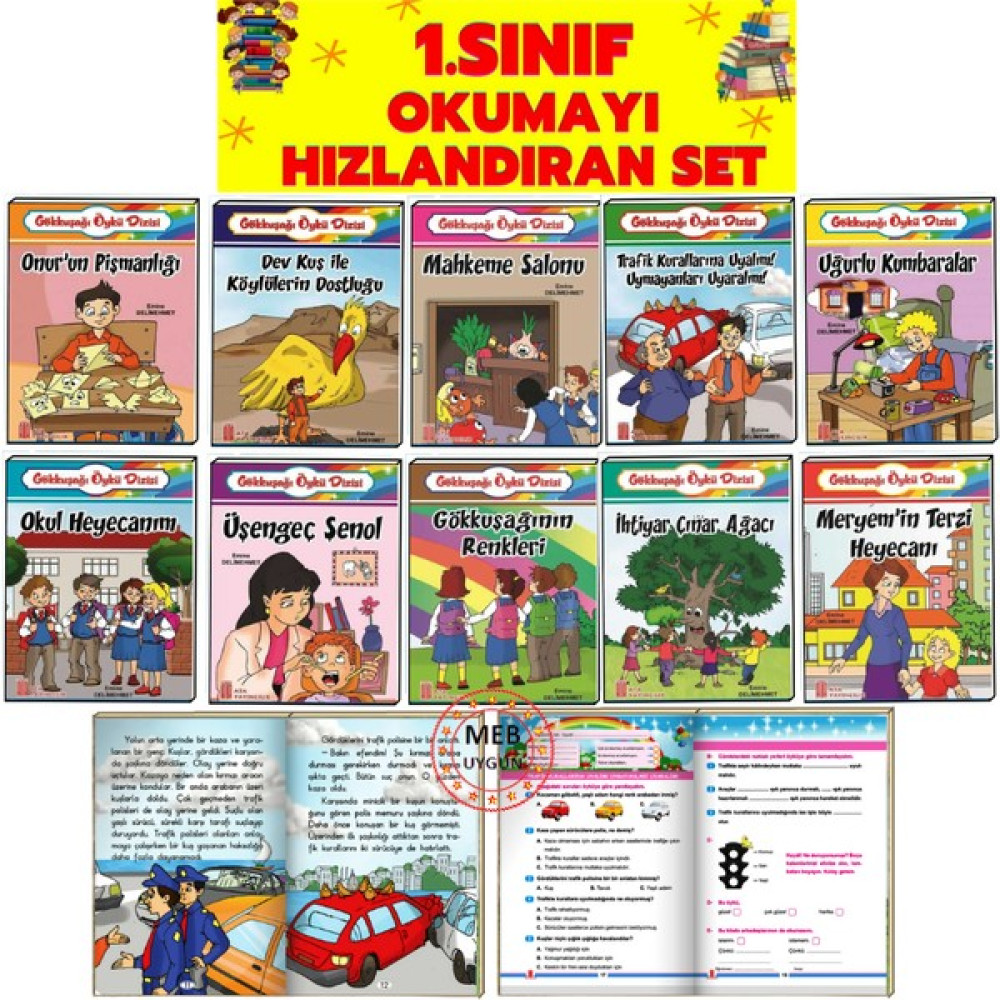 Ata Yayıncılık 1. Sınıflar Için Birbirinden Güzel Rengarenk 12'li Hikaye Seti Çocuk Öykü Fiyatı