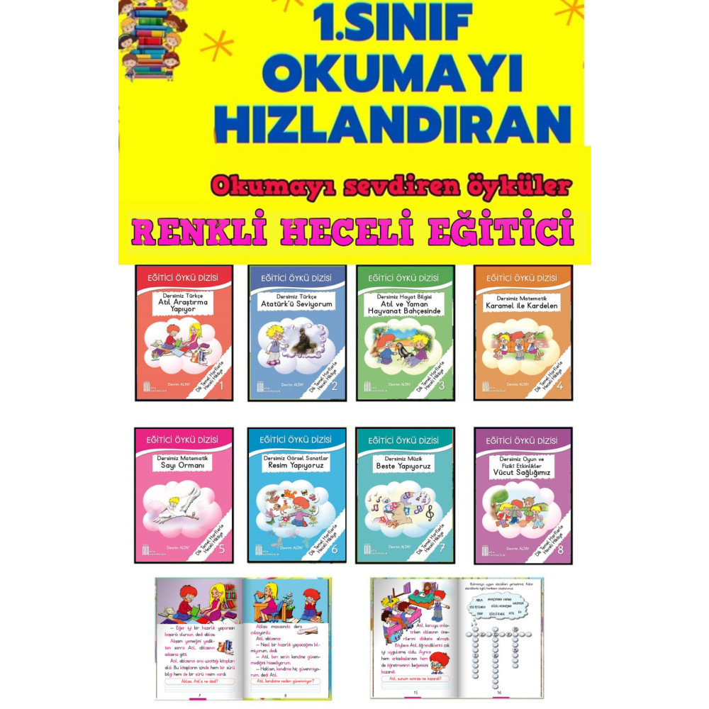 Ata Yayıncılık 1.sınıflar Için Ve Okumayı Hızlandıran Renkli Heceli Hikaye Seti Çocuk Öykü Fiyatı