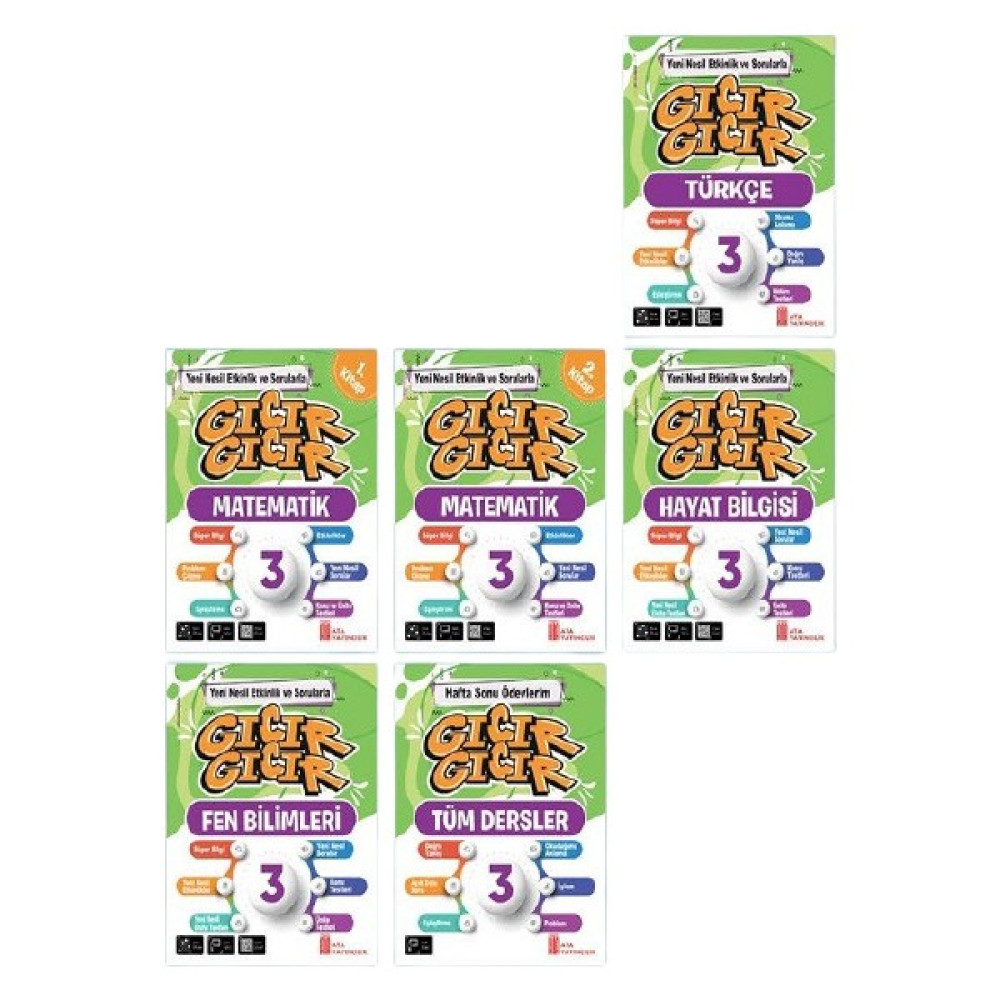 Ata Yayıncılık 3. Sınıf Gıcır Gıcır 6'lı Set Kaynak Kitapları Fiyatı