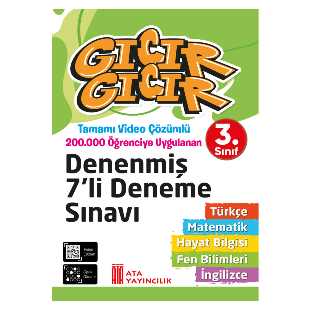 Ata Yayıncılık 3. Sınıf Gıcır Gıcır Tüm Dersler Denenmiş 7li Deneme Sınavı Yardımcı Kitaplar Fiyatı