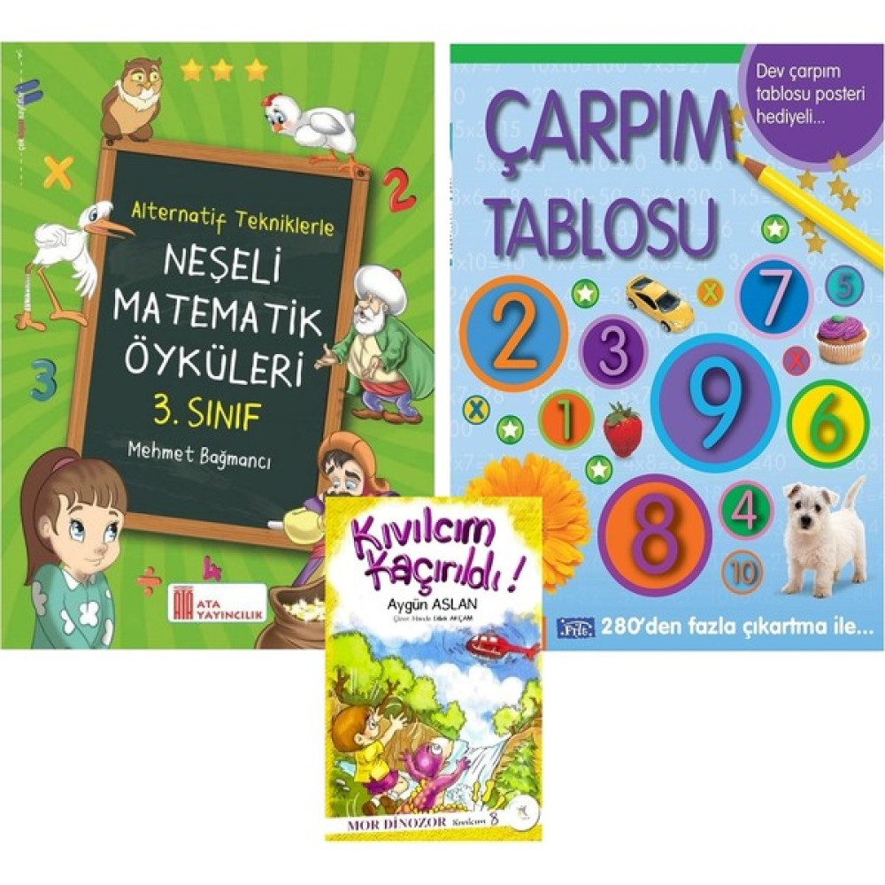 Ata Yayıncılık 3. Sınıf Neşeli Matematik Öyküleri+Çarpım Tablosu Kaynak Kitapları Fiyatı