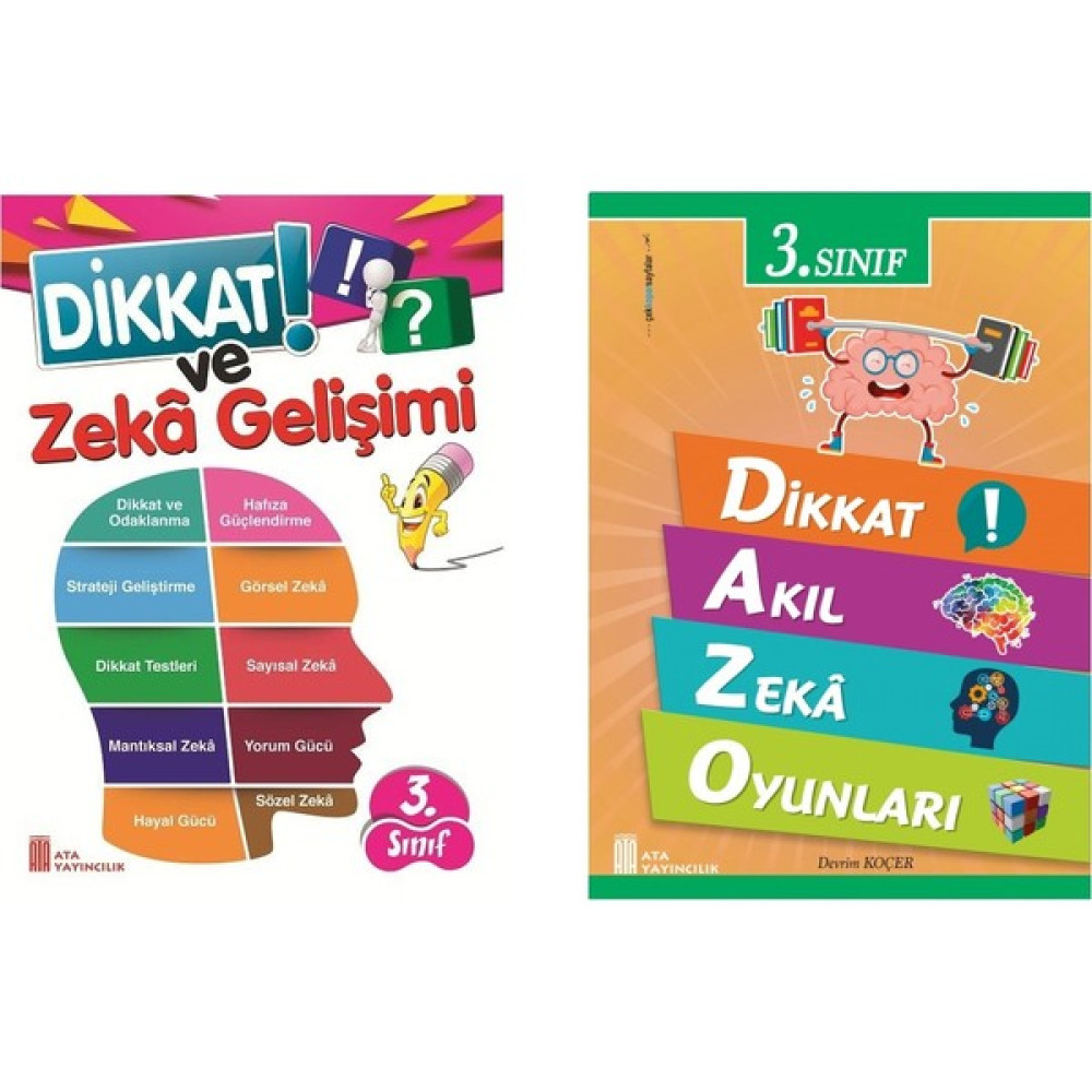 Ata Yayıncılık 3.sınıf Dikkat ve Zeka Gelişimi+ Dikkat Akıl ve Zeka Oyunları Kaynak Kitapları Fiyatı