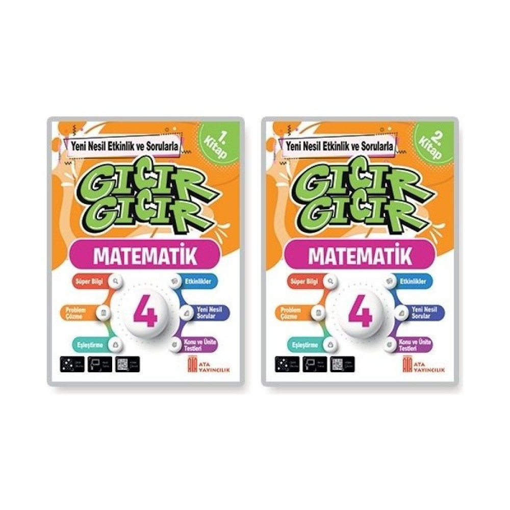 Ata Yayıncılık 4. Sınıf Gıcır Gıcır Matematik 1 ve 2. Kitap (2'li Kitap) Kaynak Kitapları Fiyatı
