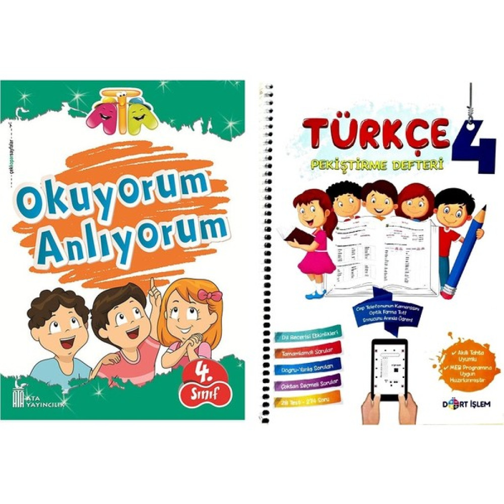 Ata Yayıncılık 4. Sınıf Okuyorum Anlıyorum + Pekiştirme Defteri Tüm Dersler Fiyatı