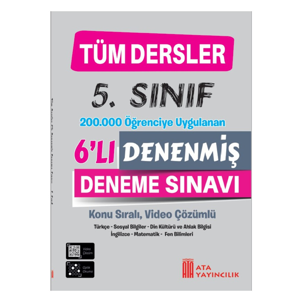 Ata Yayıncılık 5. Sınıf Tüm Dersler Denenmiş 6lı Deneme Sınavı Yardımcı Kitaplar Fiyatı