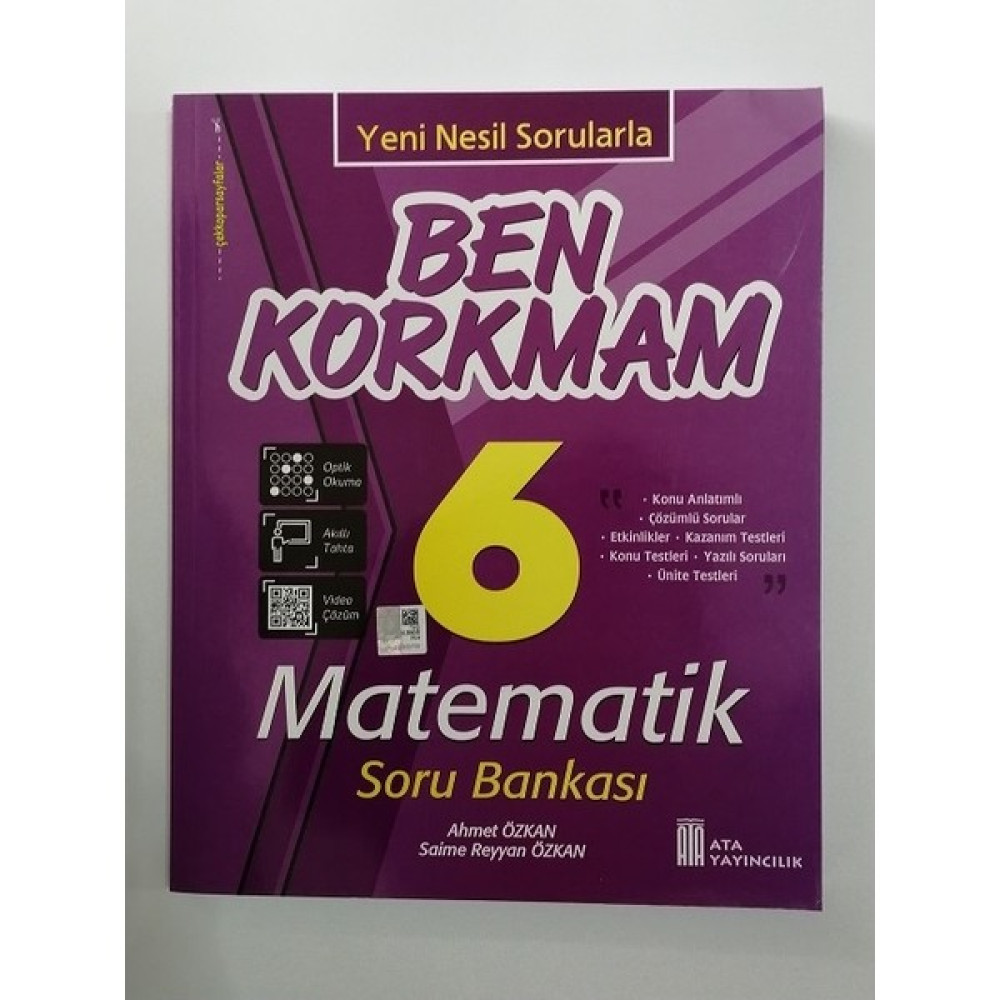 Ata Yayıncılık 6.Sınıf Ben Korkmam Matematik Soru Bankası-Yeni Nesil Ilaveli Matematik Fiyatı