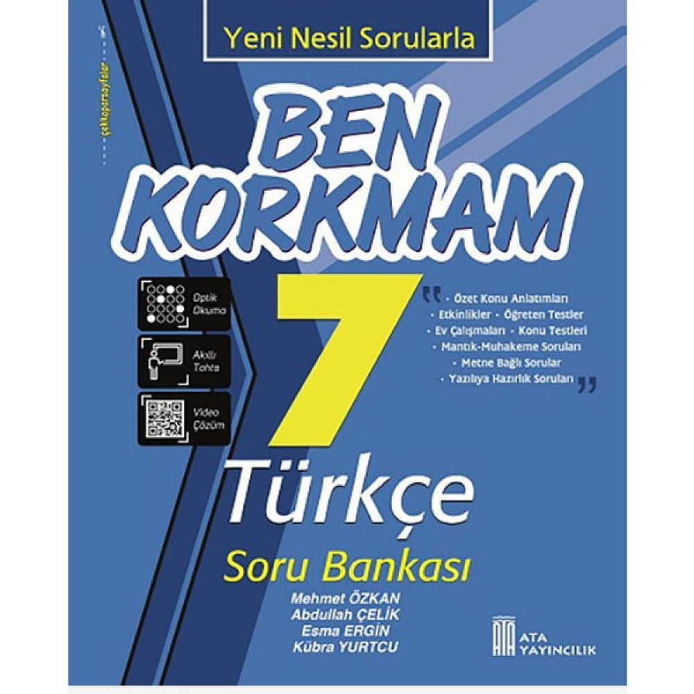 Ata Yayıncılık 7. Sınıf Ben Korkmam Türkçe Soru Bankası Türkçe Fiyatı
