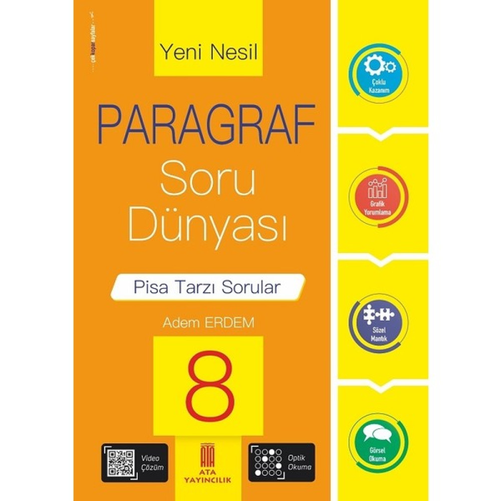 Ata Yayıncılık 8. Sınıf Yeni Nesil Paragraf Soru Dünyası Kaynak Kitapları Fiyatı